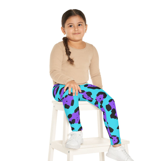 Kids Leggings Leopard print blue and purple