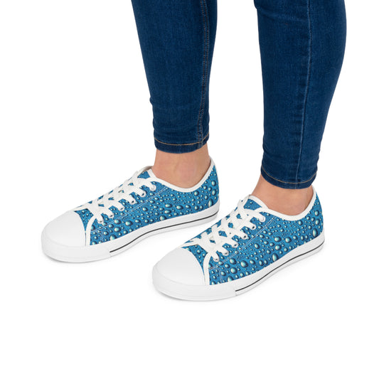 Water Droplet Print Women's Low Top Sneakers