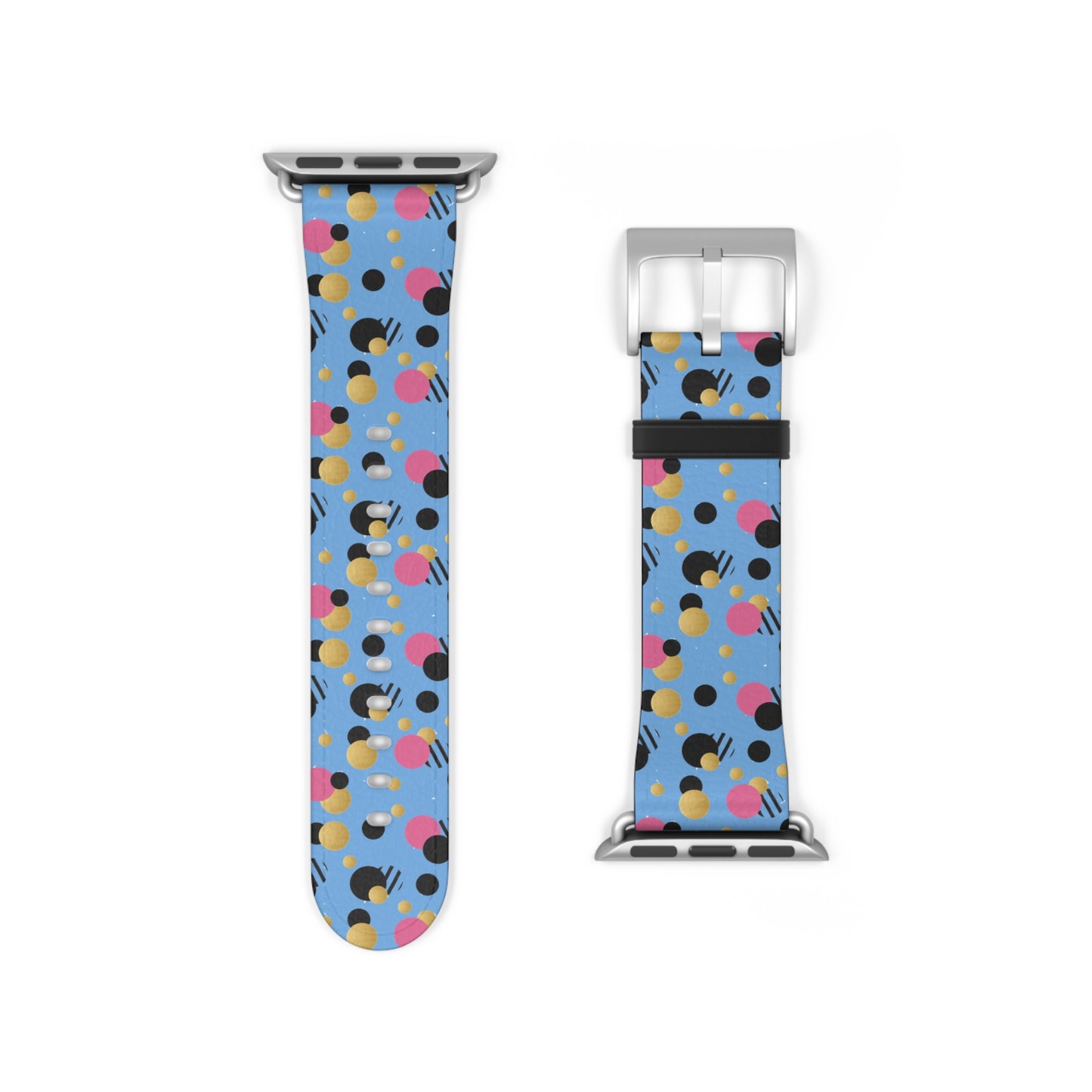 Pink Black Gold Polka Dot light Blue Apple Watch Band