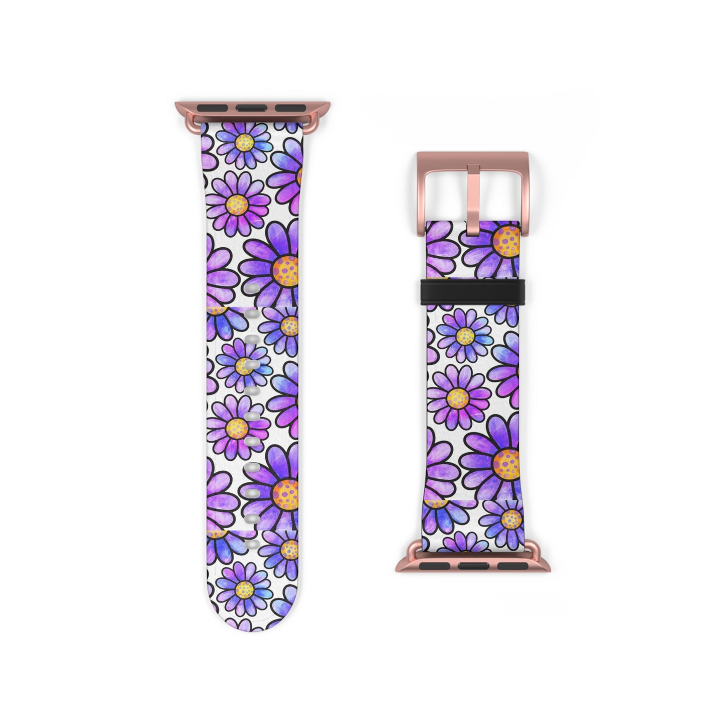 Retro Purple Flower Apple Watch Band