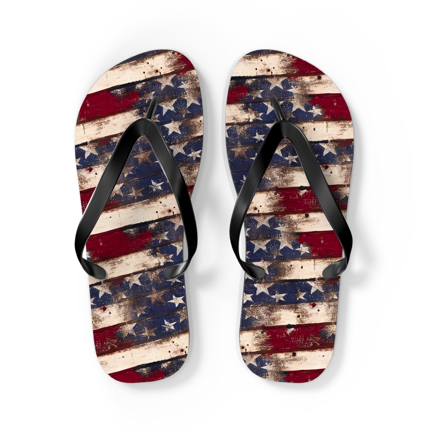 Distressed Retro Flag Flip Flops