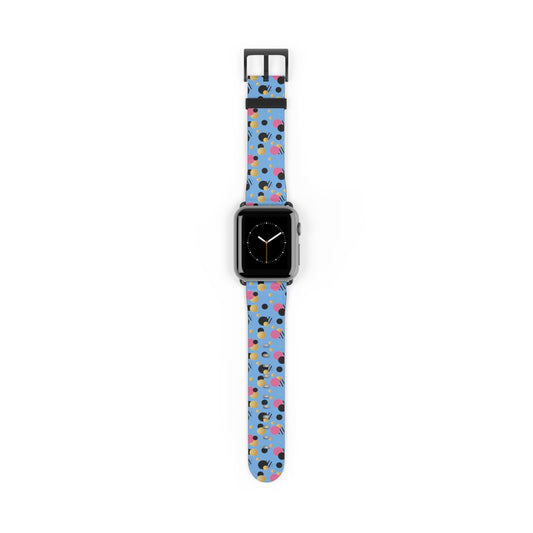 Pink Black Gold Polka Dot light Blue Apple Watch Band
