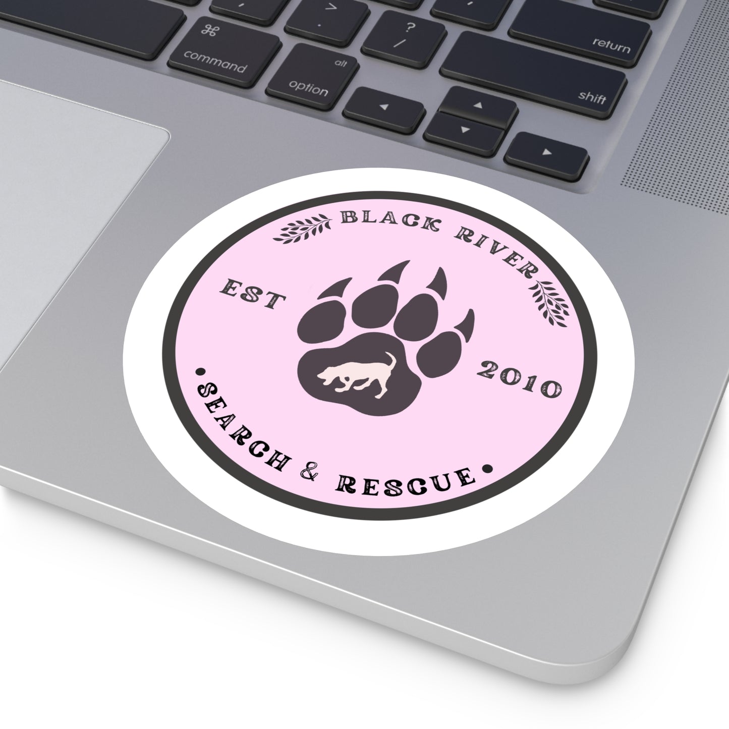 BRSAR Logo Round Stickers, Indoor\Outdoor, Multiple sizes, Light Pink