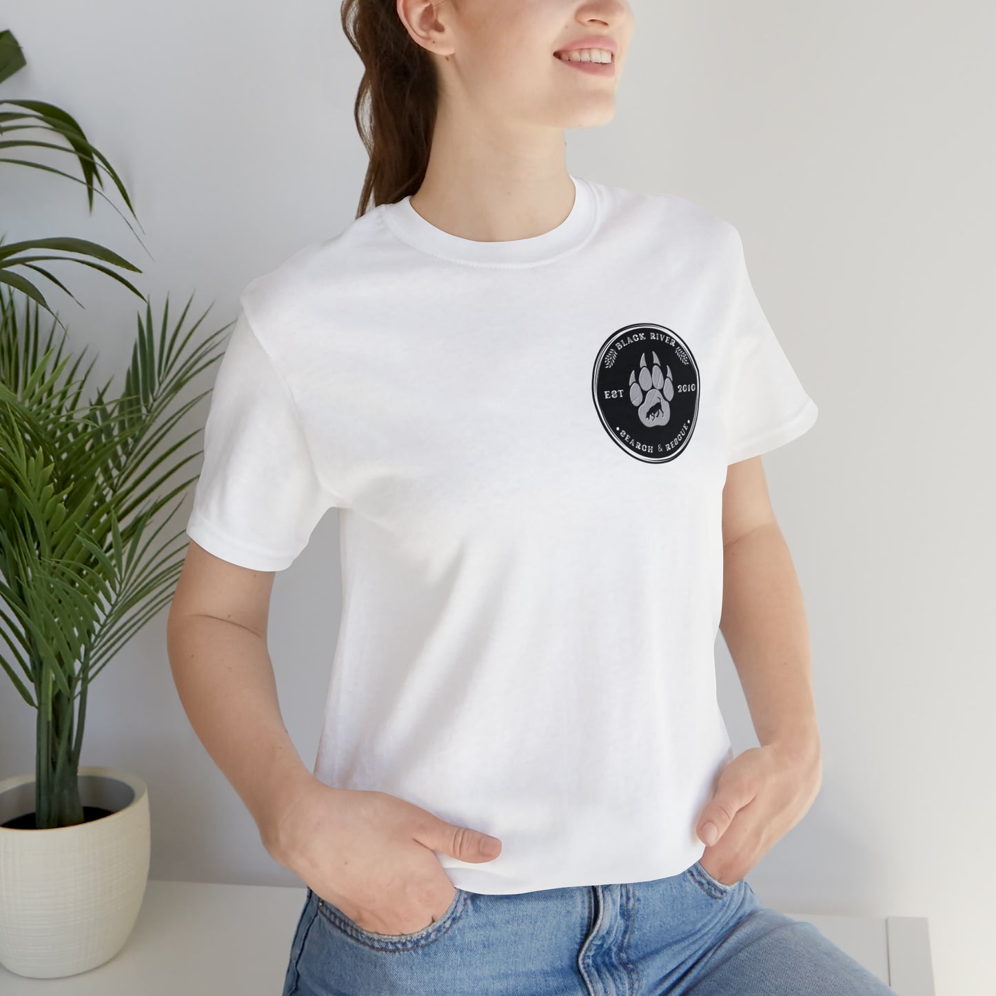 Black River Search & Rescue Logo Black Unisex Jersey Short Sleeve Tee