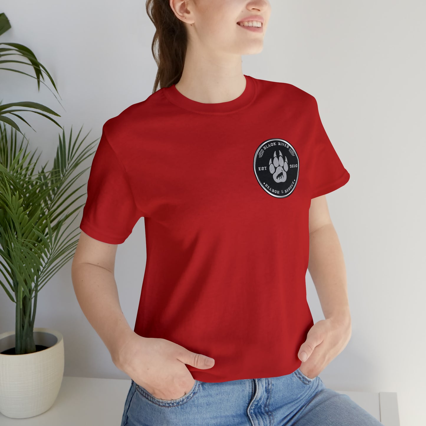 Black River Search & Rescue Logo Black Unisex Jersey Short Sleeve Tee