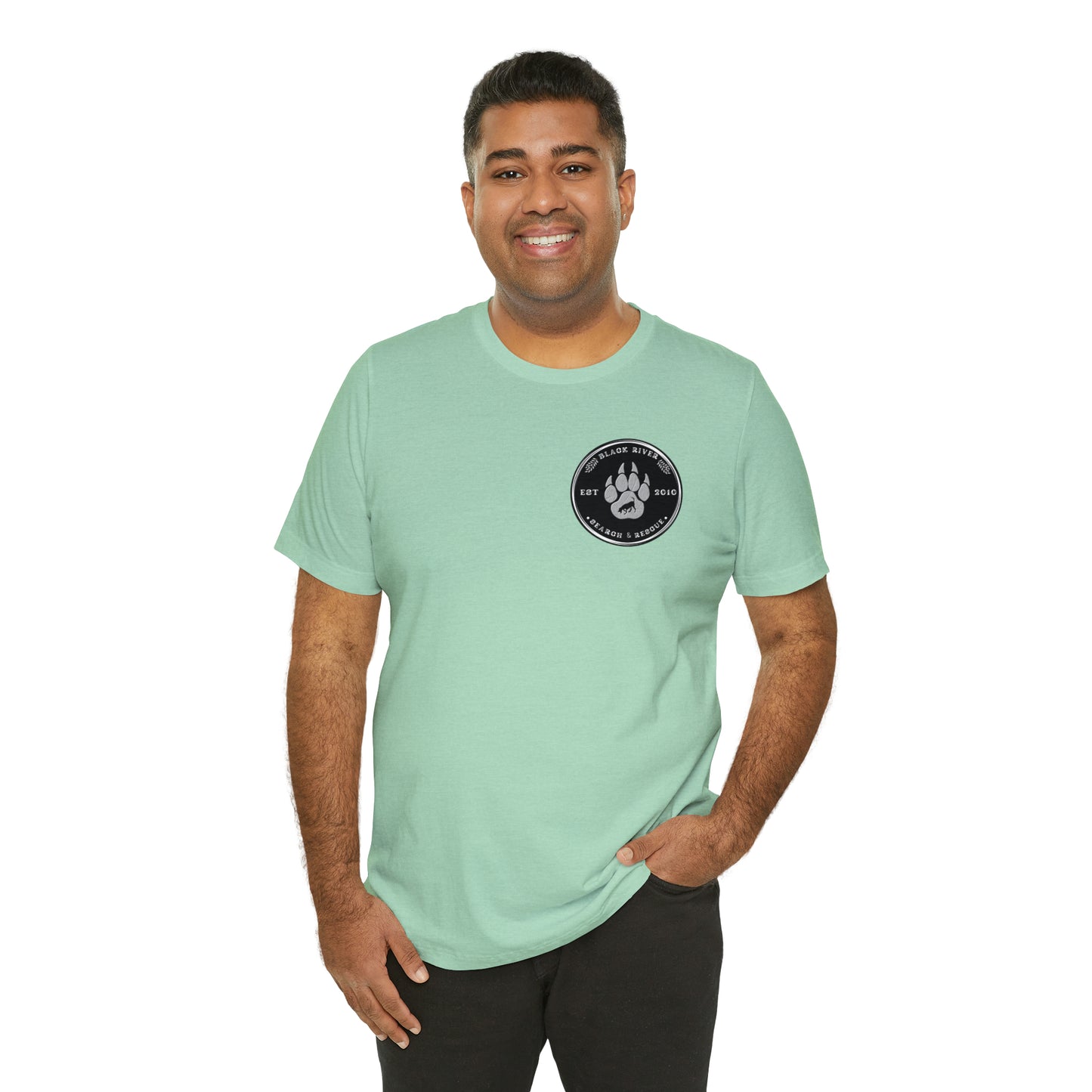 Black River Search & Rescue Logo Black Unisex Jersey Short Sleeve Tee