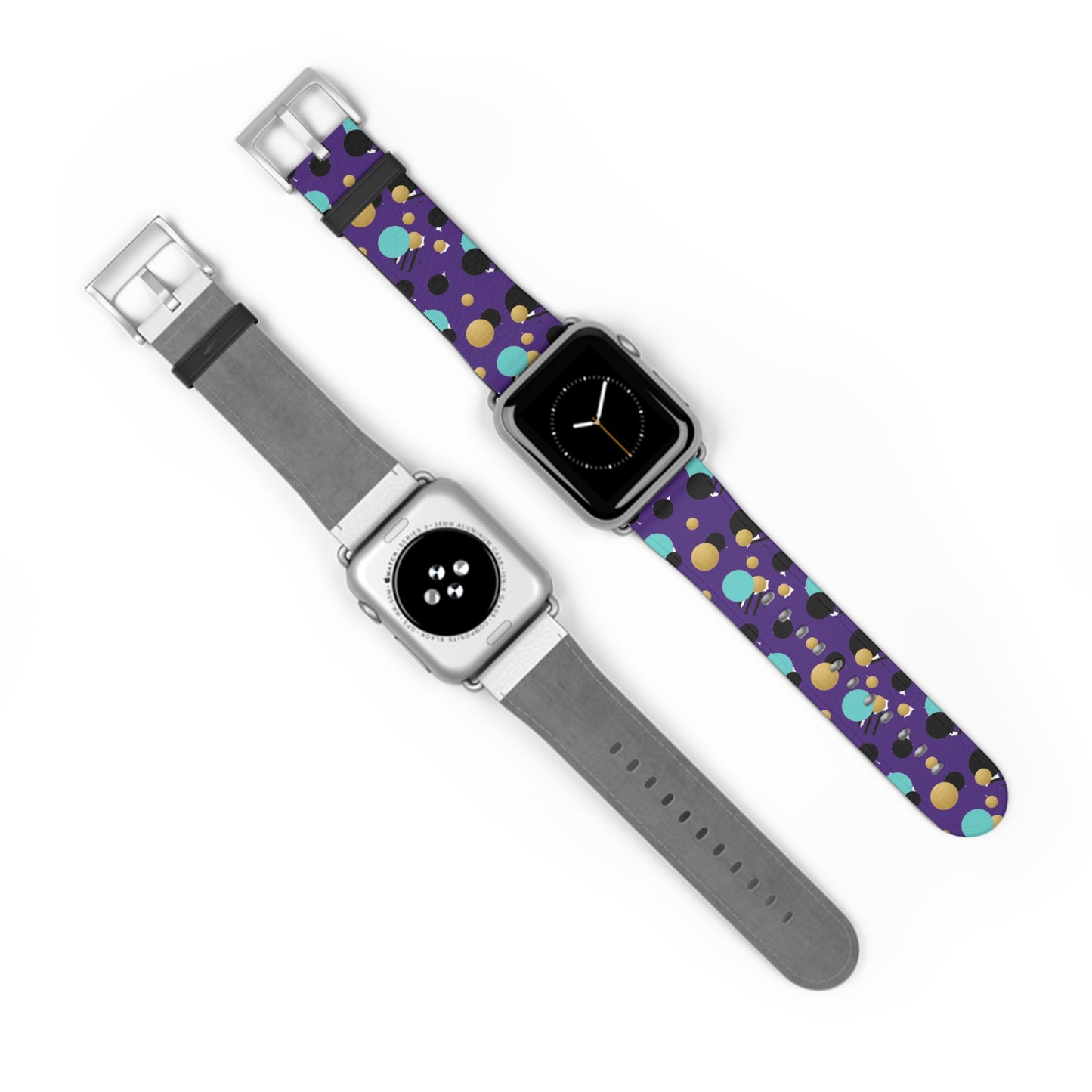 Turquoise Black Gold Polka Dot Purple Apple Watch Band