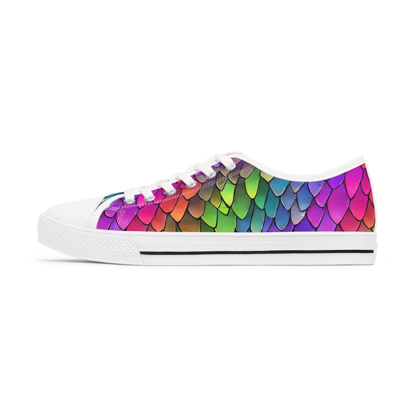 Multicolor Dragon Scales Women's Low Top Sneakers