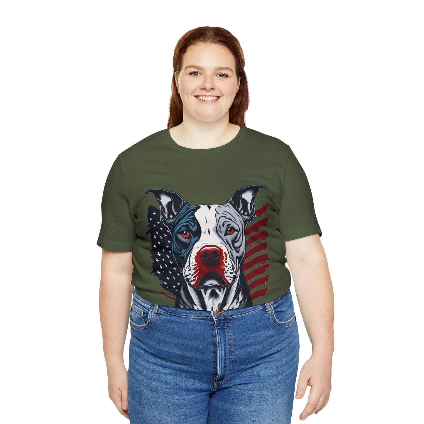 Pit bull 4th of July Unisex Jersey Short Sleeve Tee Patriotic