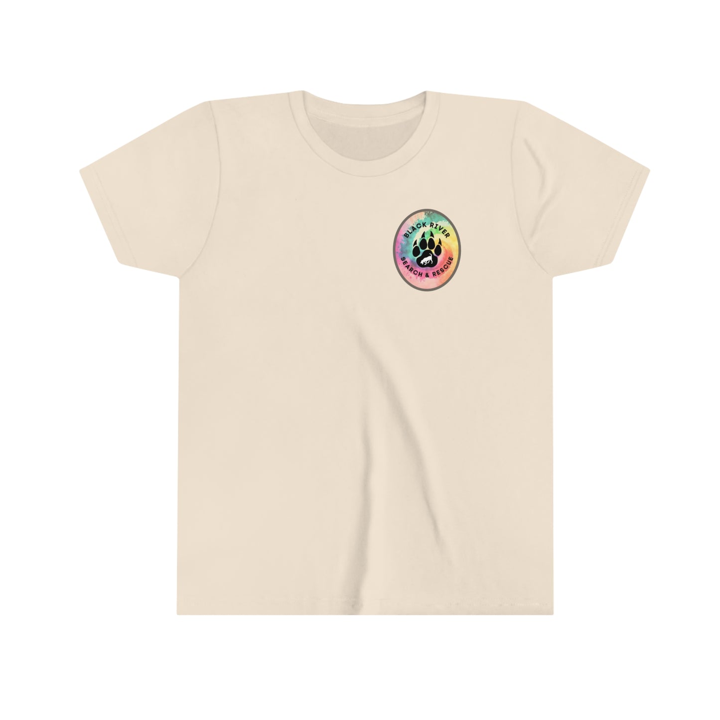 Tie Dye Black River Search & Rescue Logo Youth Short Sleeve Tee