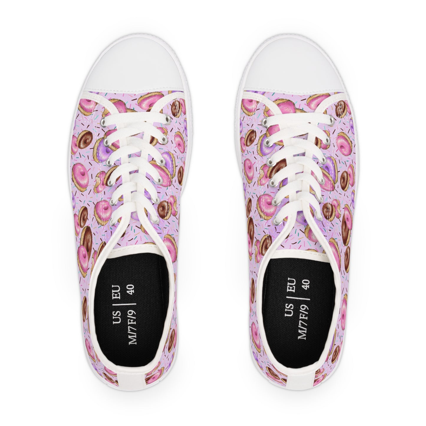 Donut Women's Low Top Sneakers Pink Purple