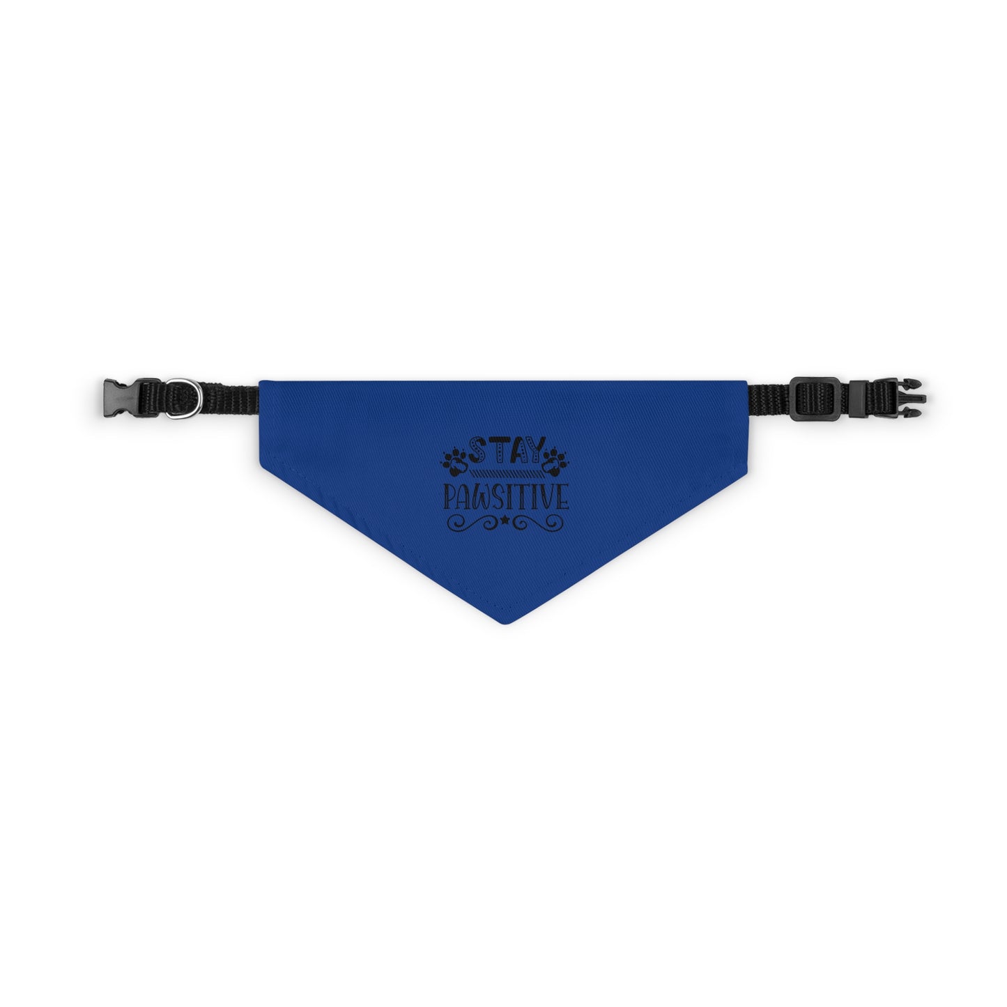 Pet Bandana Collar, Stay Pawsitive, Dark Blue