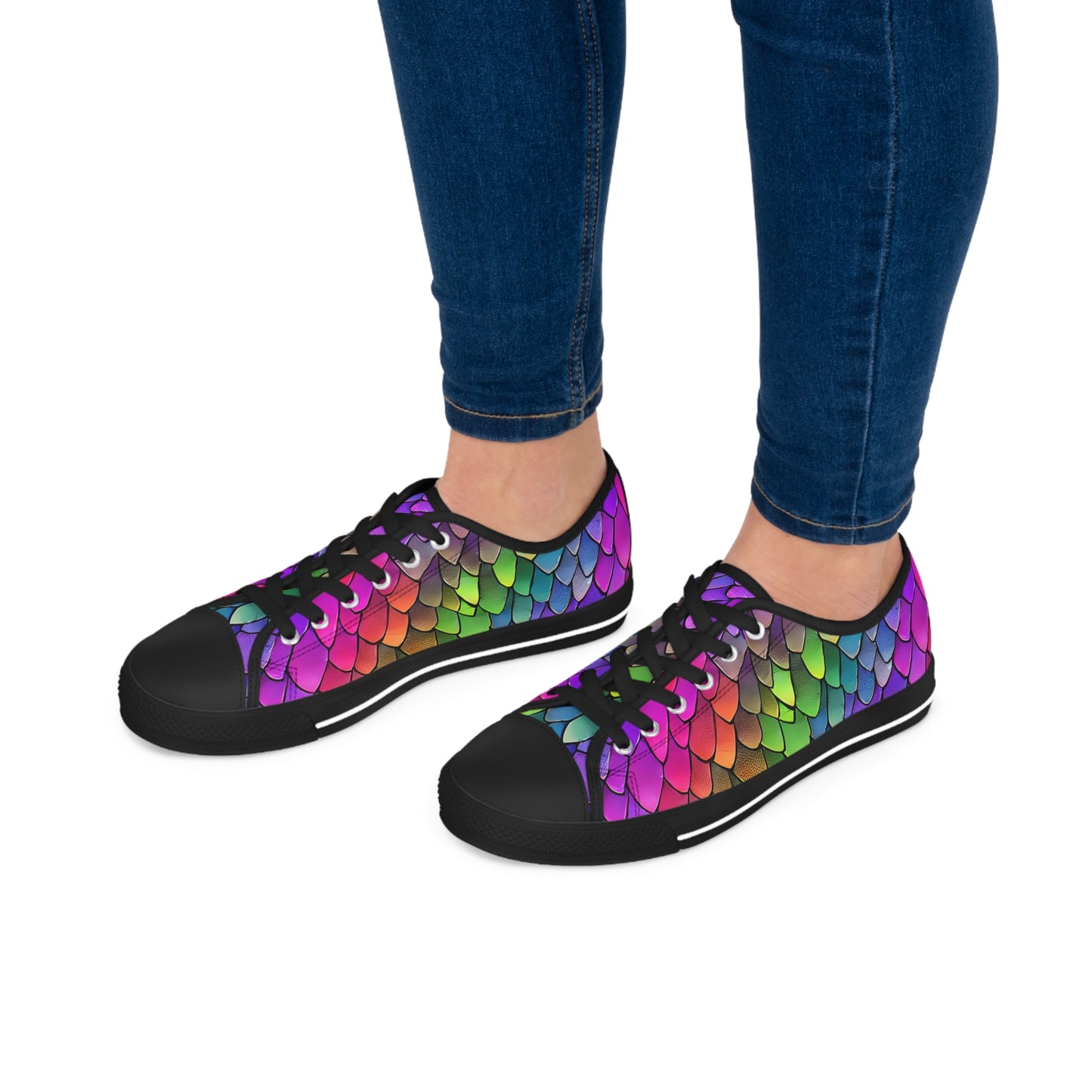 Multicolor Dragon Scales Women's Low Top Sneakers