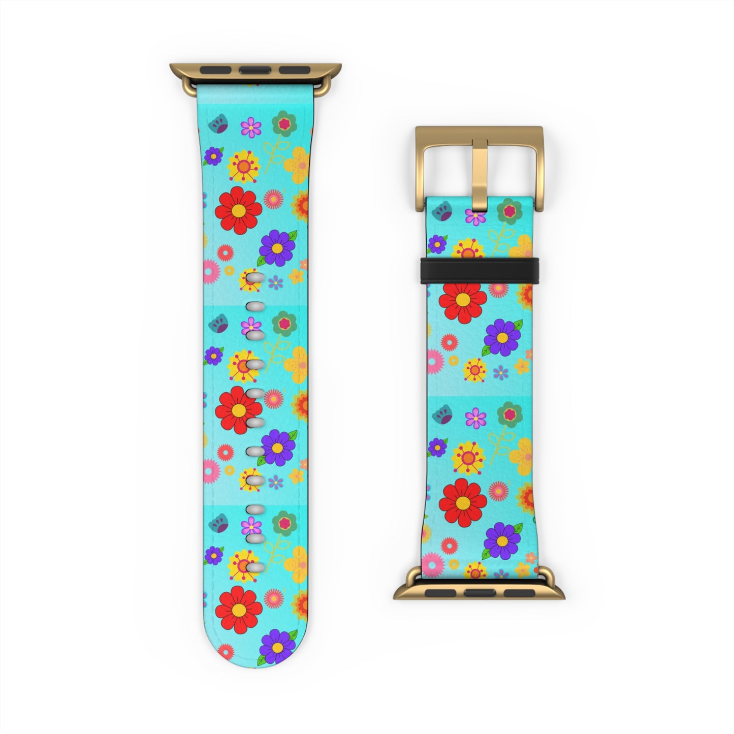 Retro Floral Turquoise Apple Watch Band