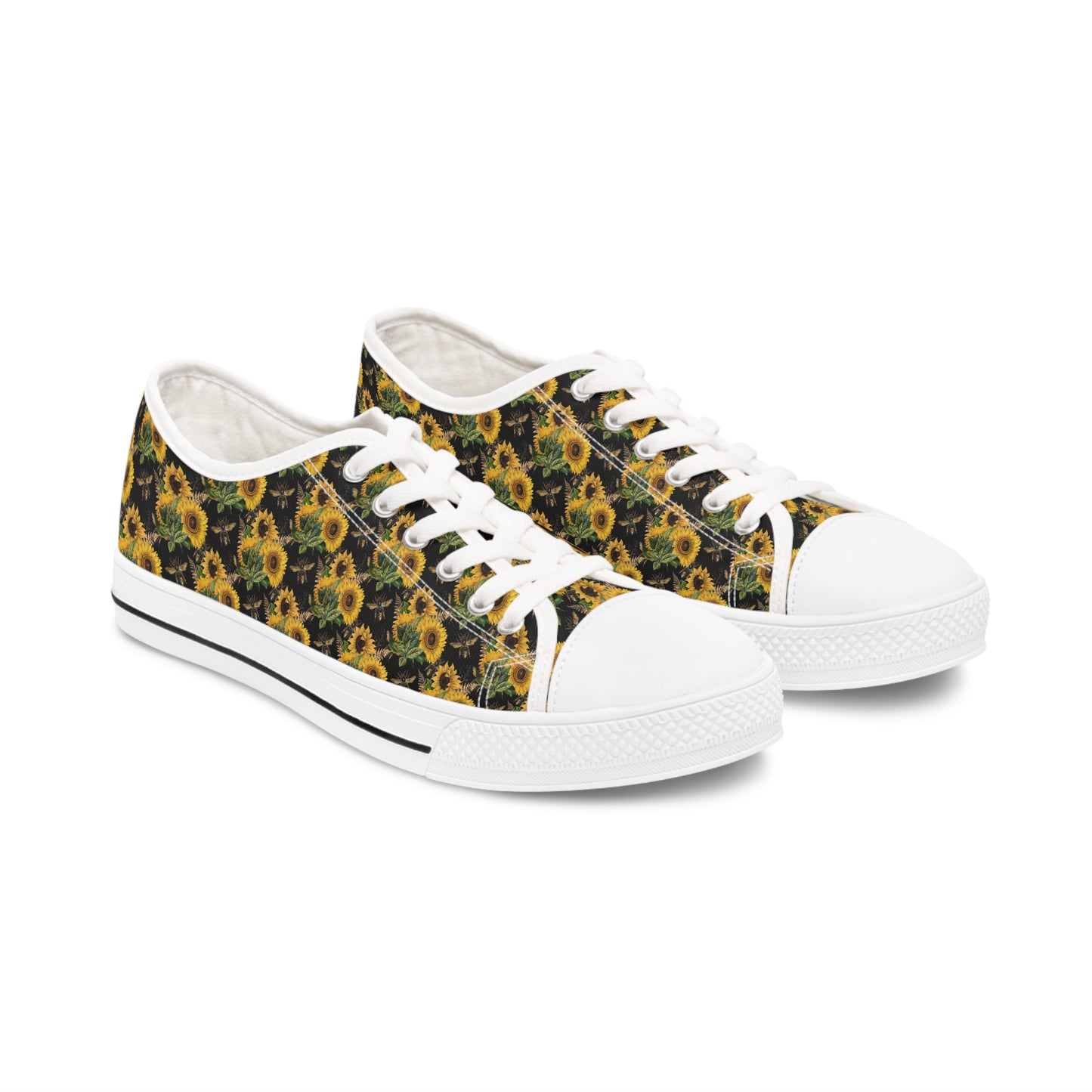 Women's Low Top Sunflower and Bee Sneakers