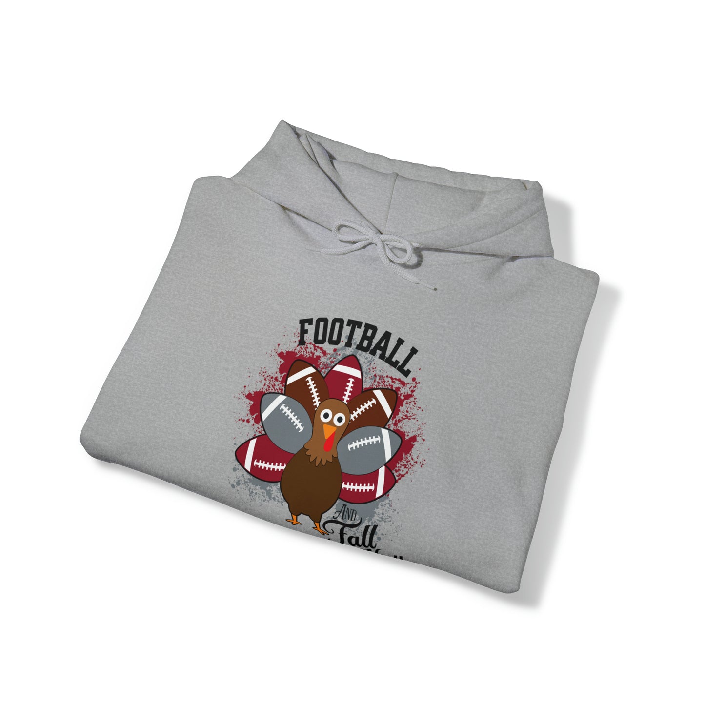 Custom Crimson and Gray Football and Fall Hooded Sweatshirt