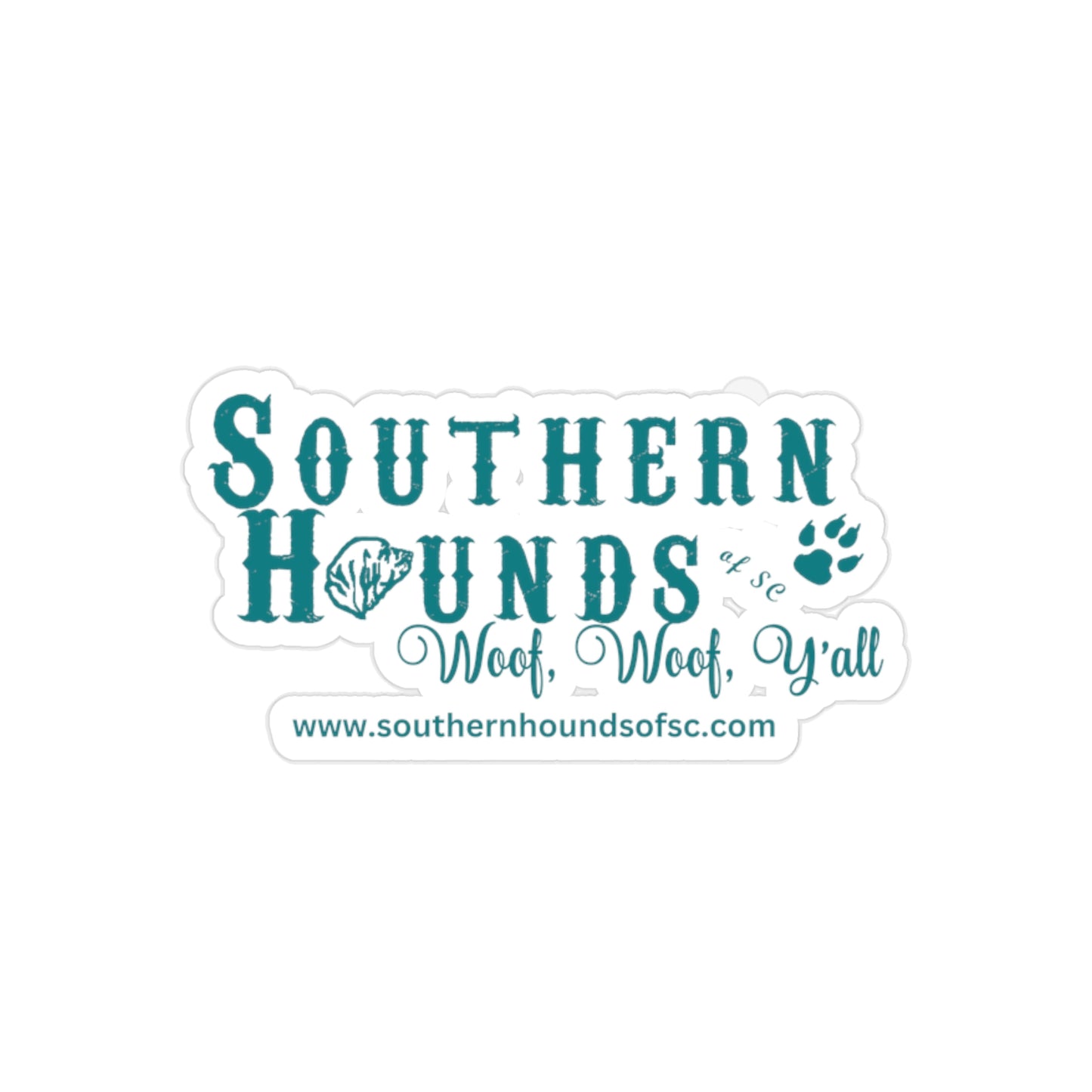 Southern Hounds Transparent Outdoor Stickers, Die-Cut, 1pcs, Dark Turquoise