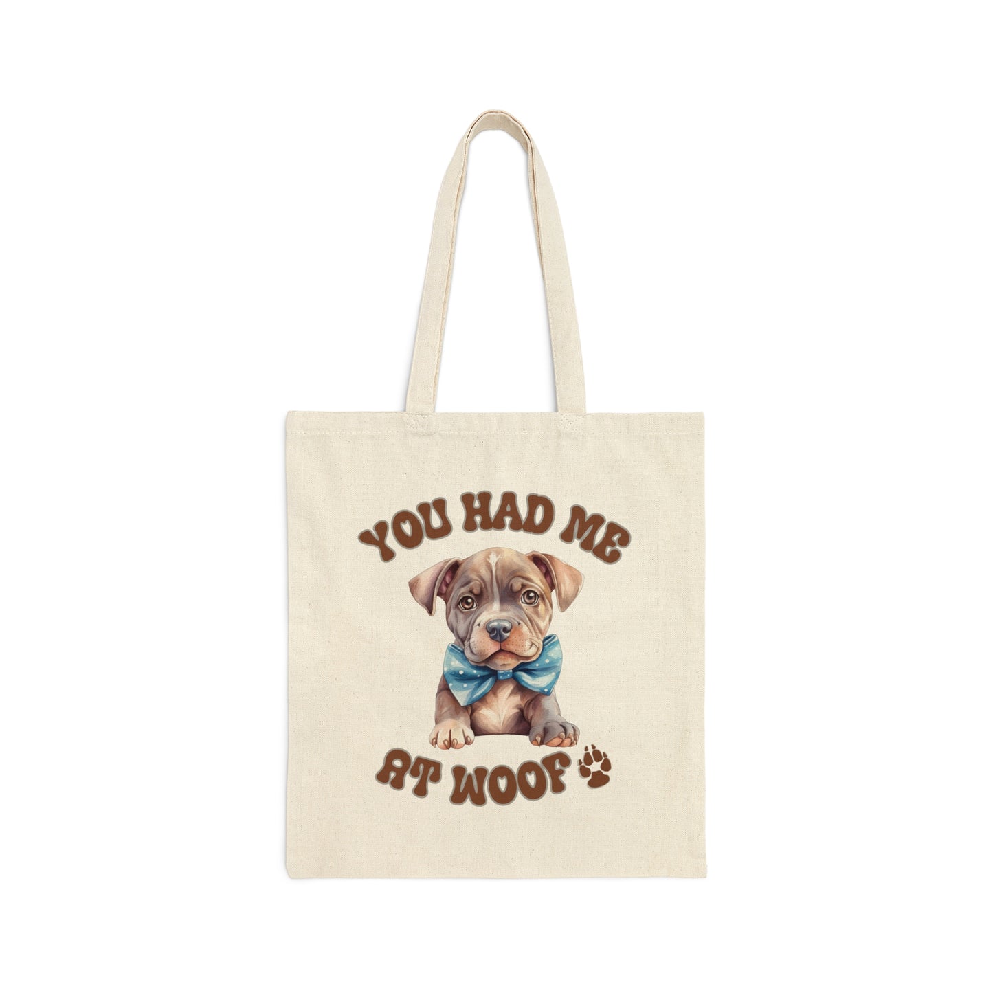 Pitbull Cotton Canvas Tote Bag