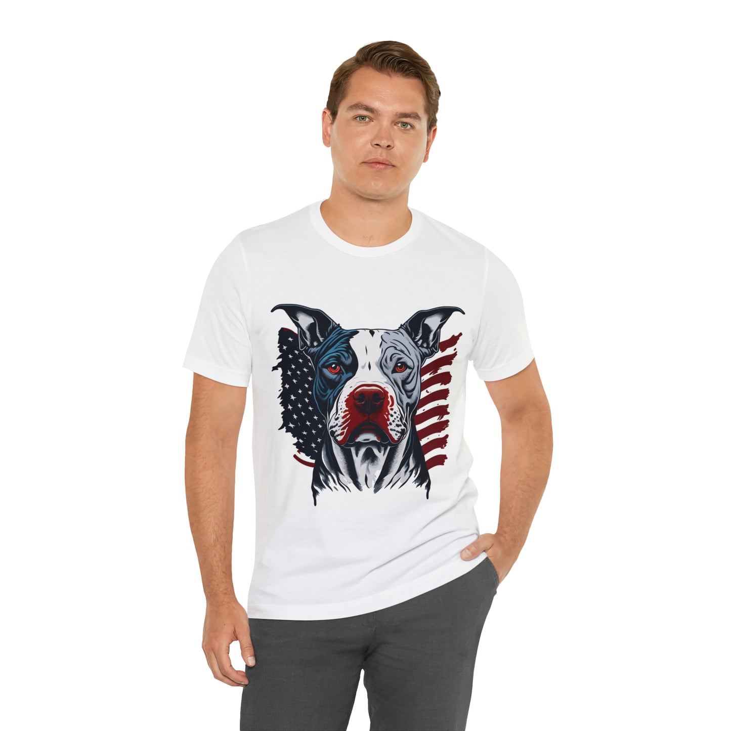 Pit bull 4th of July Unisex Jersey Short Sleeve Tee Patriotic