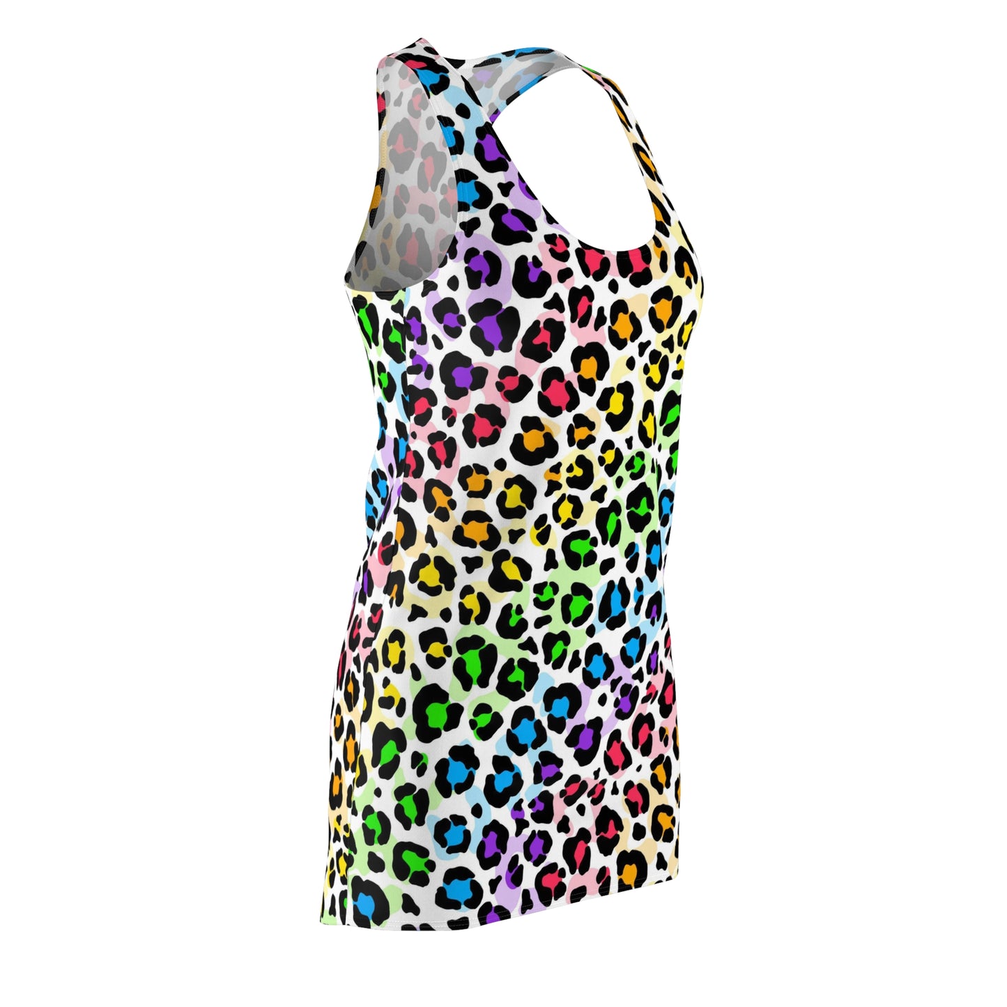 Women's Cut & Sew Racerback Dress Multicolor Leopard Print