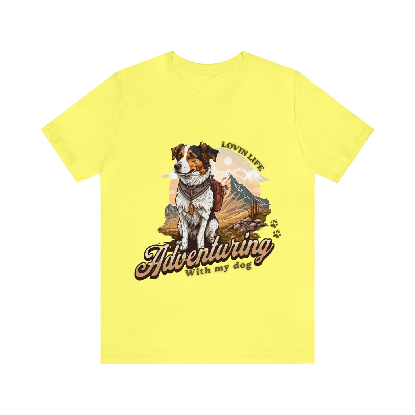 Adventuring with my Dog Short Sleeve Tee, Vintage Outdoor theme