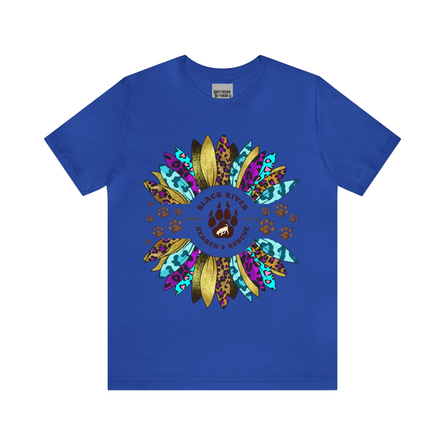 Black River Search & Rescue Logo Multicolor Sunflower Unisex Jersey Short Sleeve Tee