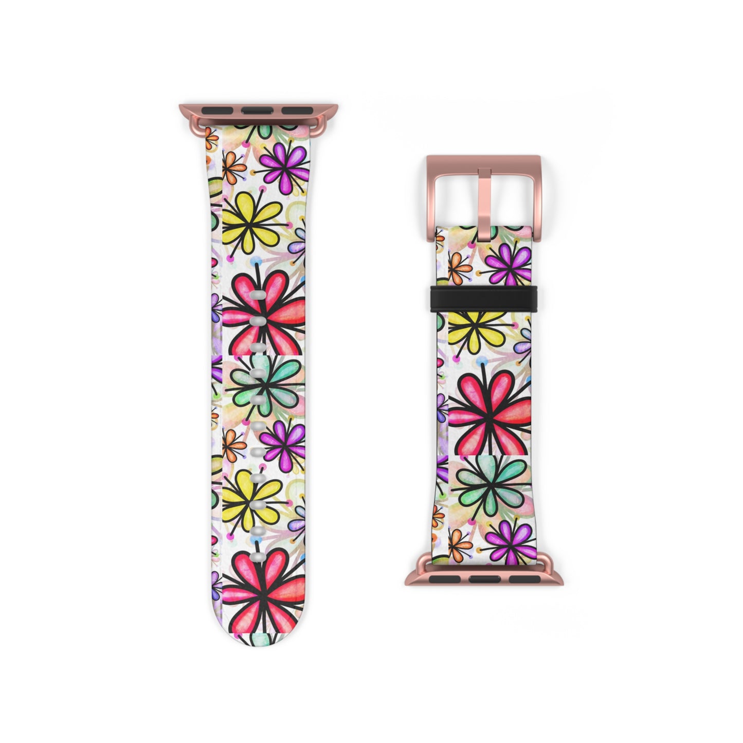 Retro flower multicolor Apple Watch Band floral