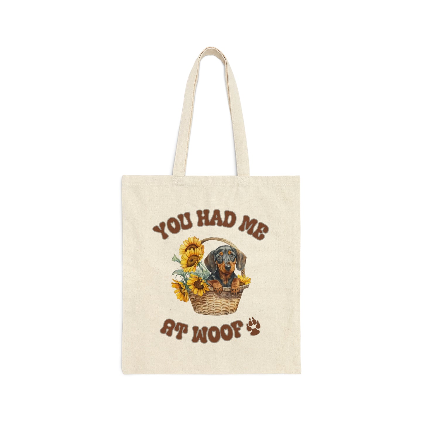Dachshund Cotton Canvas Tote Bag