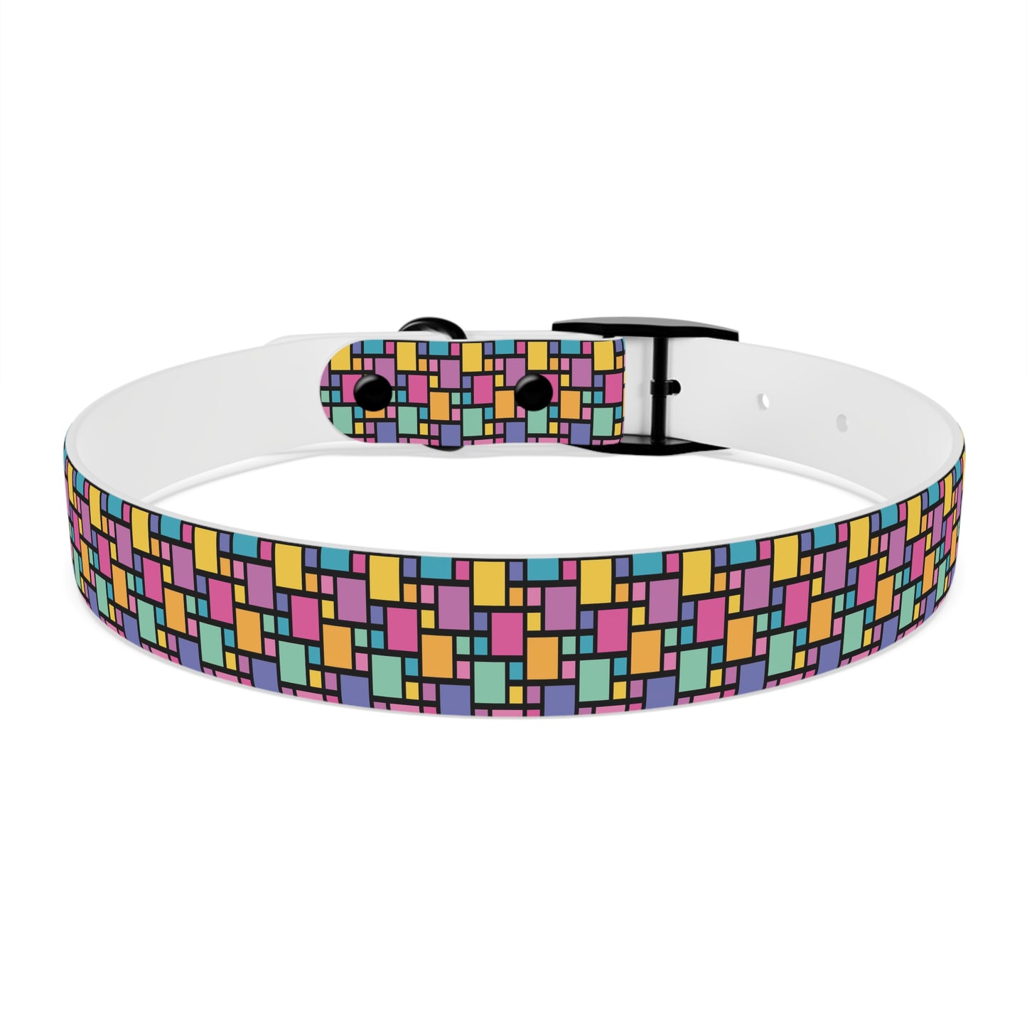 Retro Multicolor Plaid Dog Collar