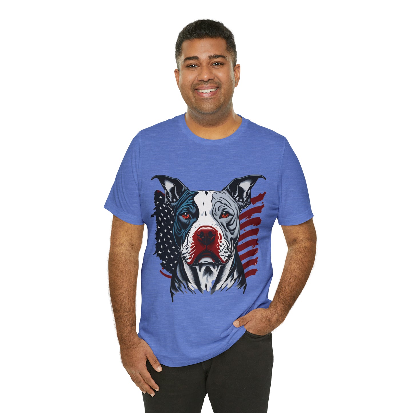 Pit bull 4th of July Unisex Jersey Short Sleeve Tee Patriotic