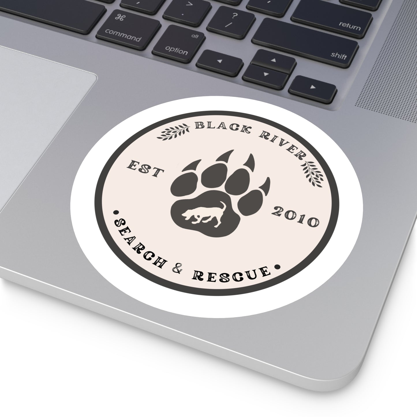 BRSAR Logo Round Stickers, Indoor\Outdoor, Multiple sizes, Beige and Brown