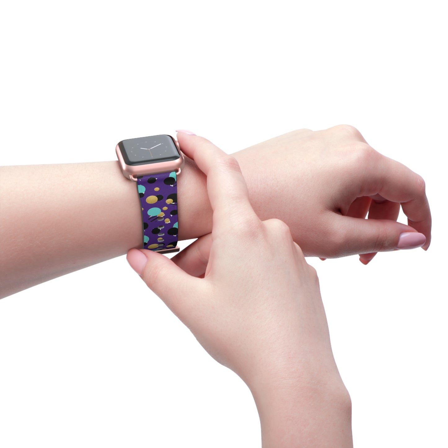 Turquoise Black Gold Polka Dot Purple Apple Watch Band