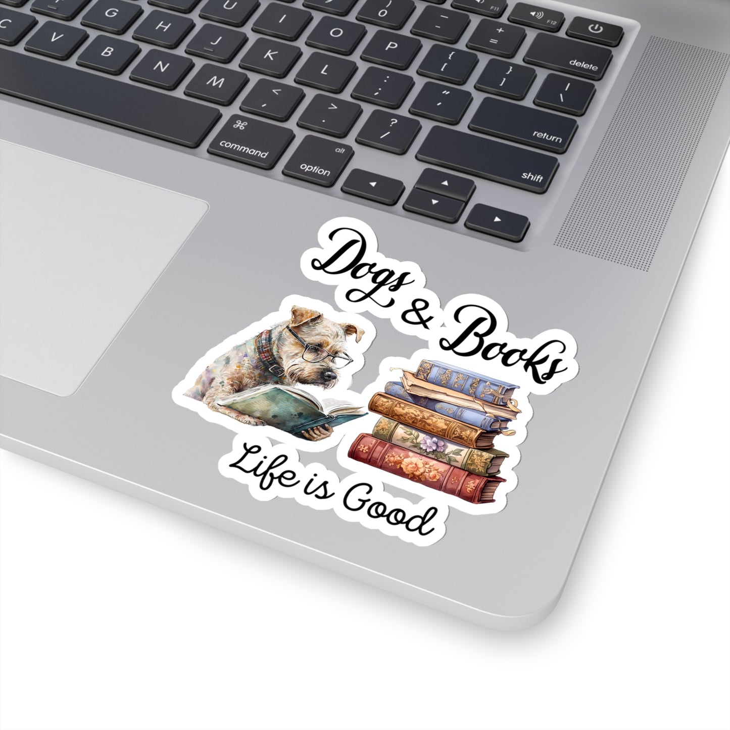 Dogs and Books Kiss-Cut Stickers Terrier Mix