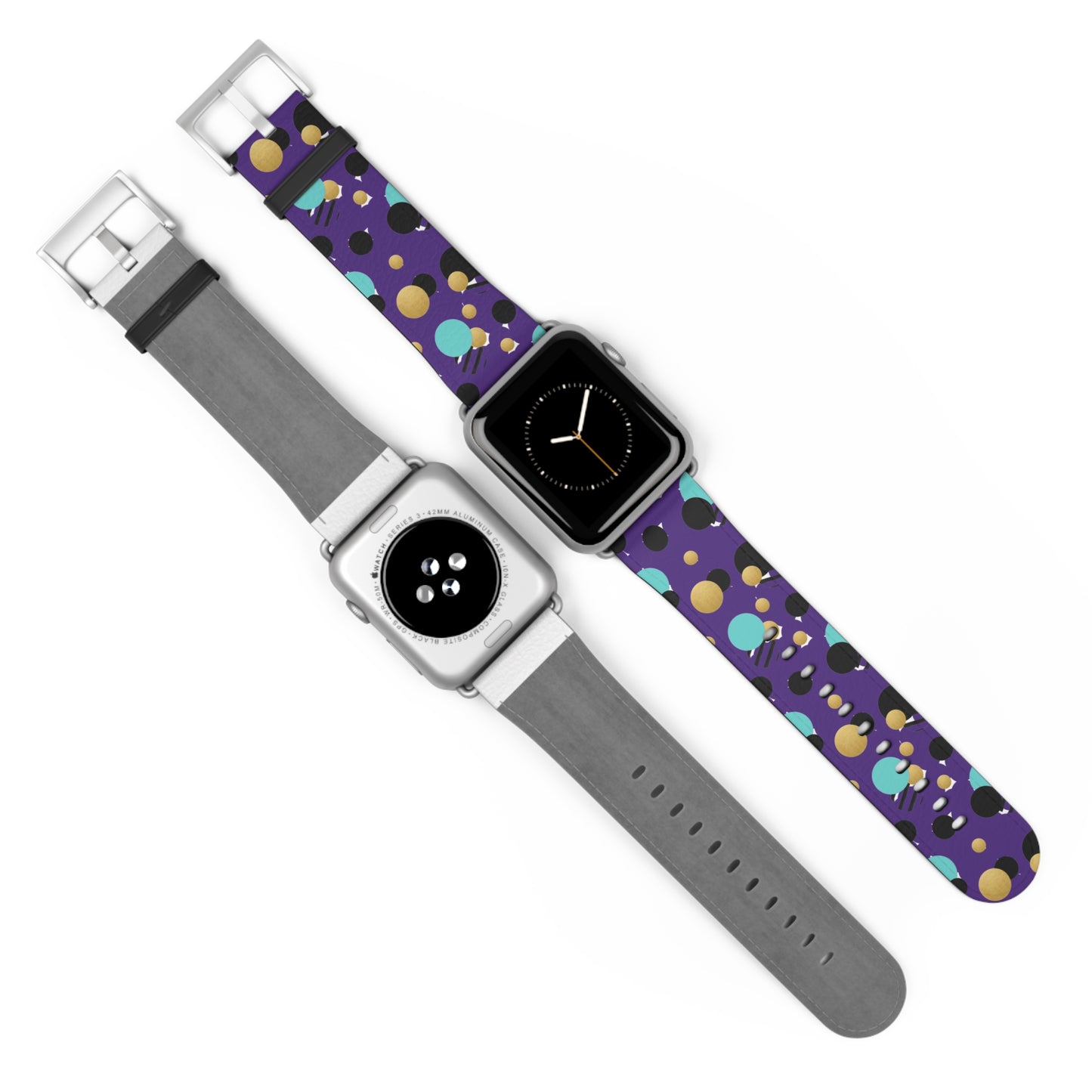 Turquoise Black Gold Polka Dot Purple Apple Watch Band
