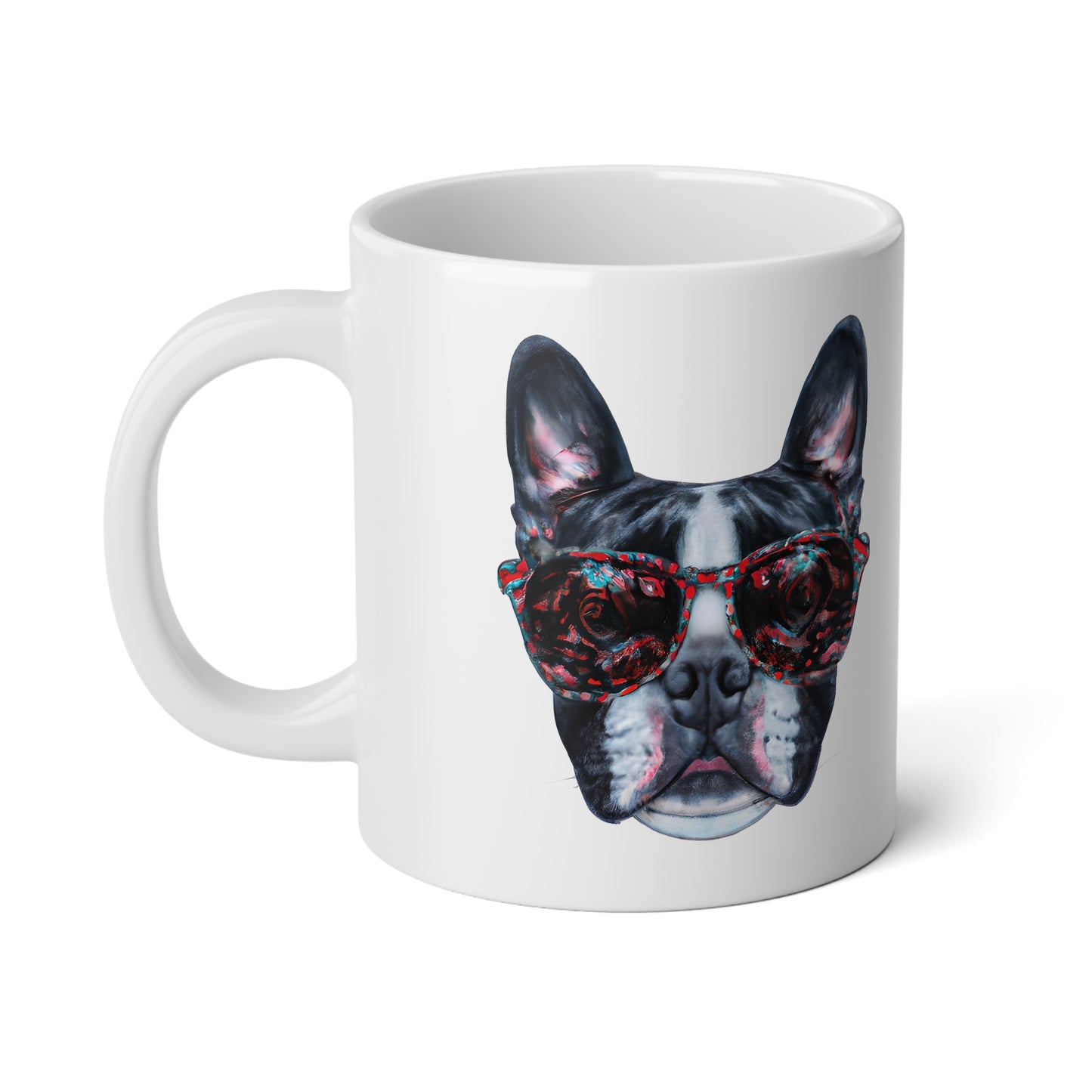 Jumbo Mug, 20oz, Boston Terrier with sunglasses