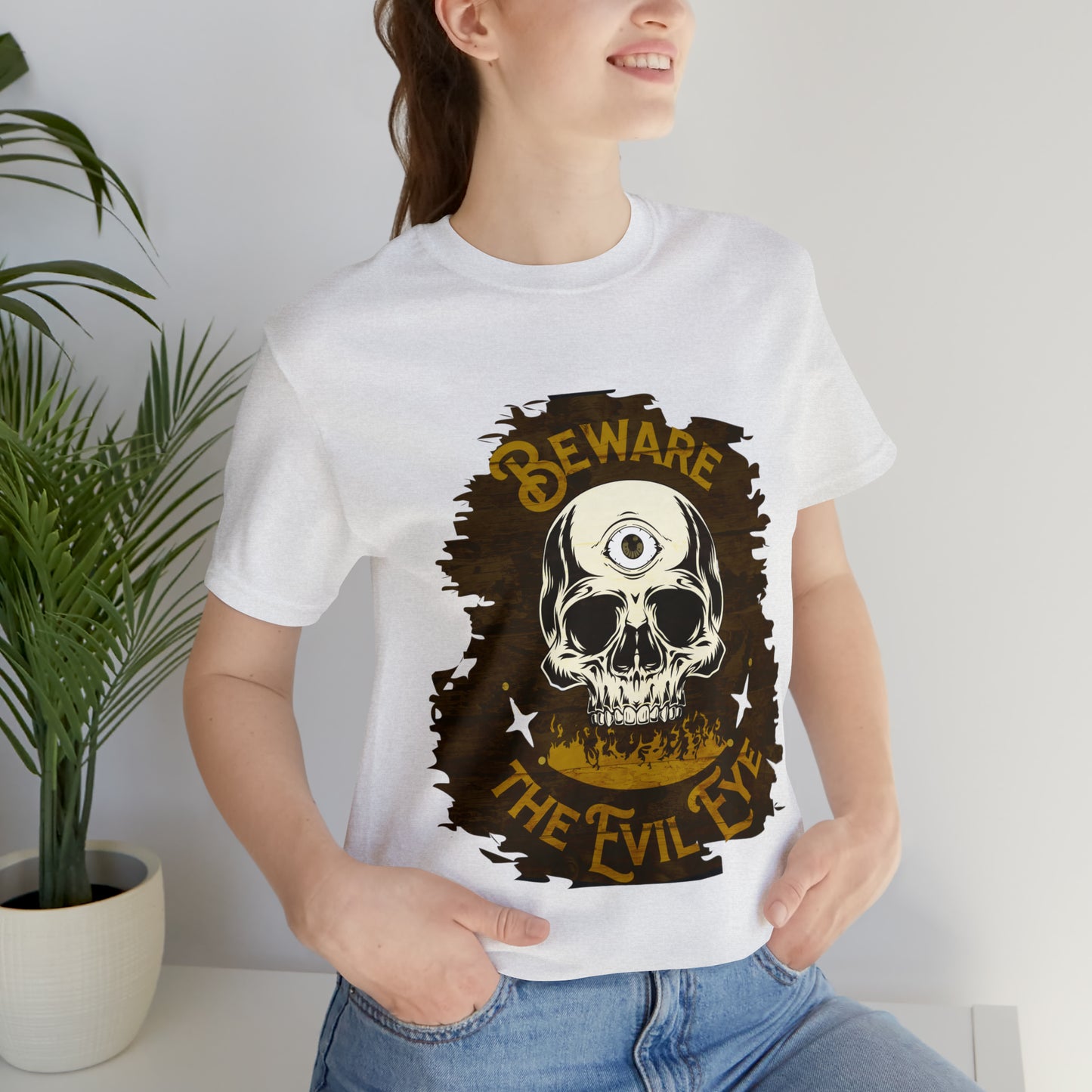 Brown Evil Eye Halloween Shirt, Halloween shirt, Skull Shirt