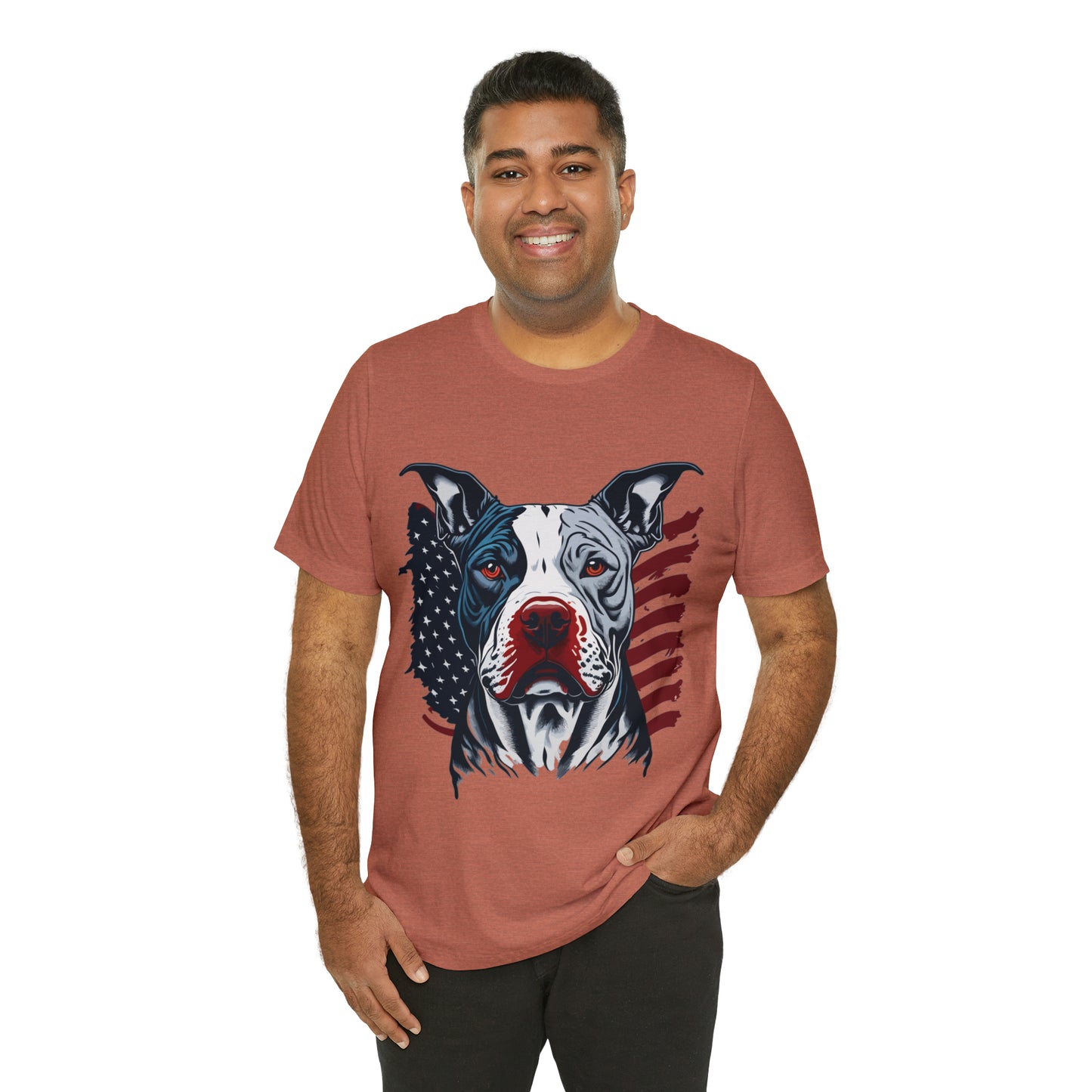 Pit bull 4th of July Unisex Jersey Short Sleeve Tee Patriotic