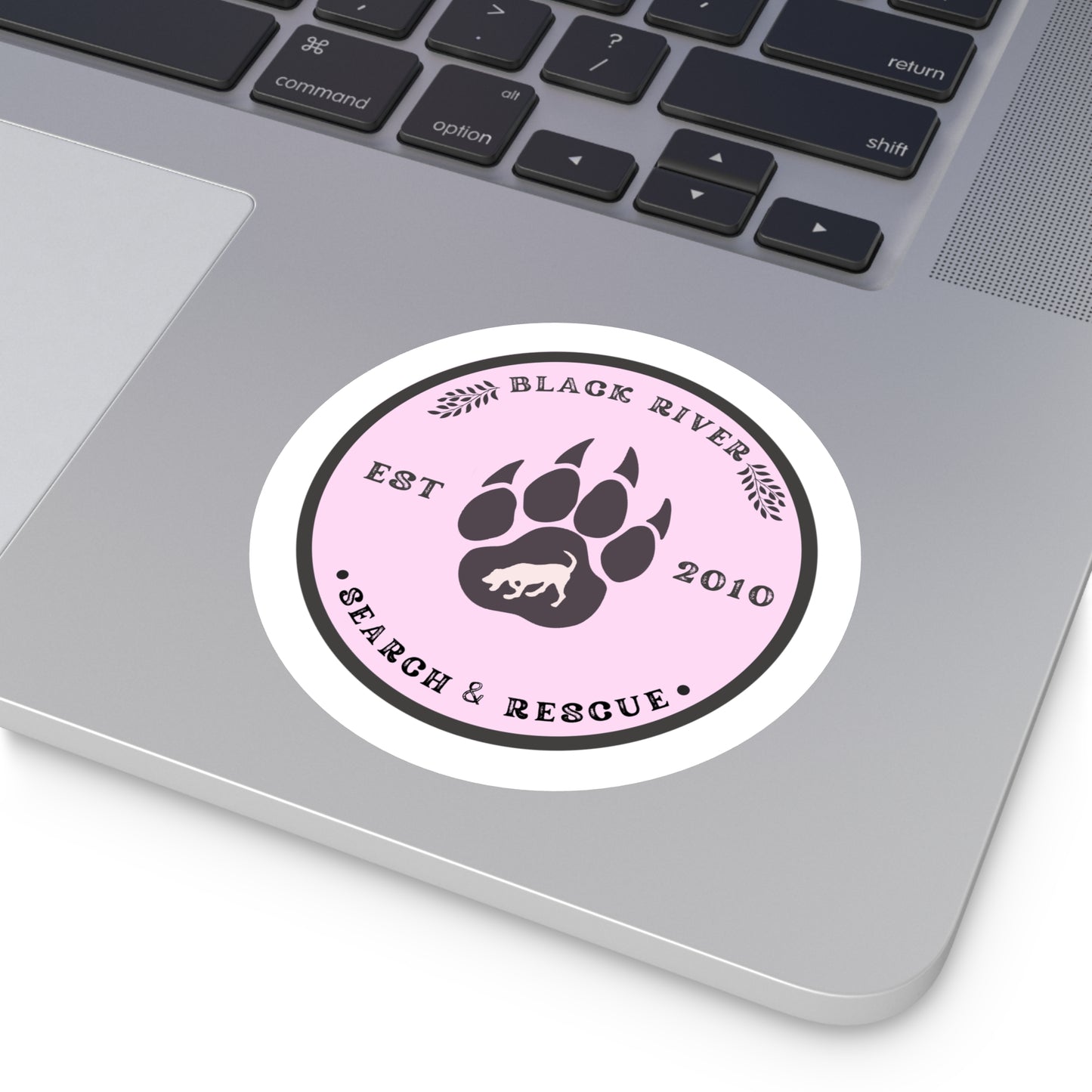 BRSAR Logo Round Stickers, Indoor\Outdoor, Multiple sizes, Light Pink