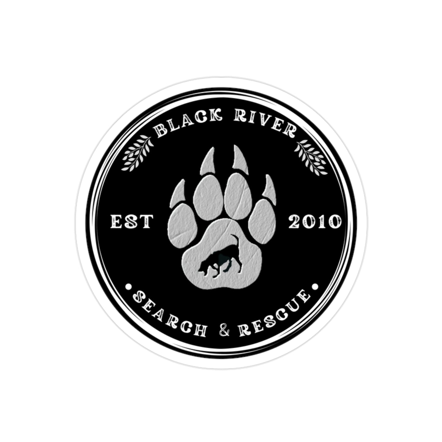 Black River Search and Rescue Black Transparent Outdoor Stickers, Die-Cut, 1pcs