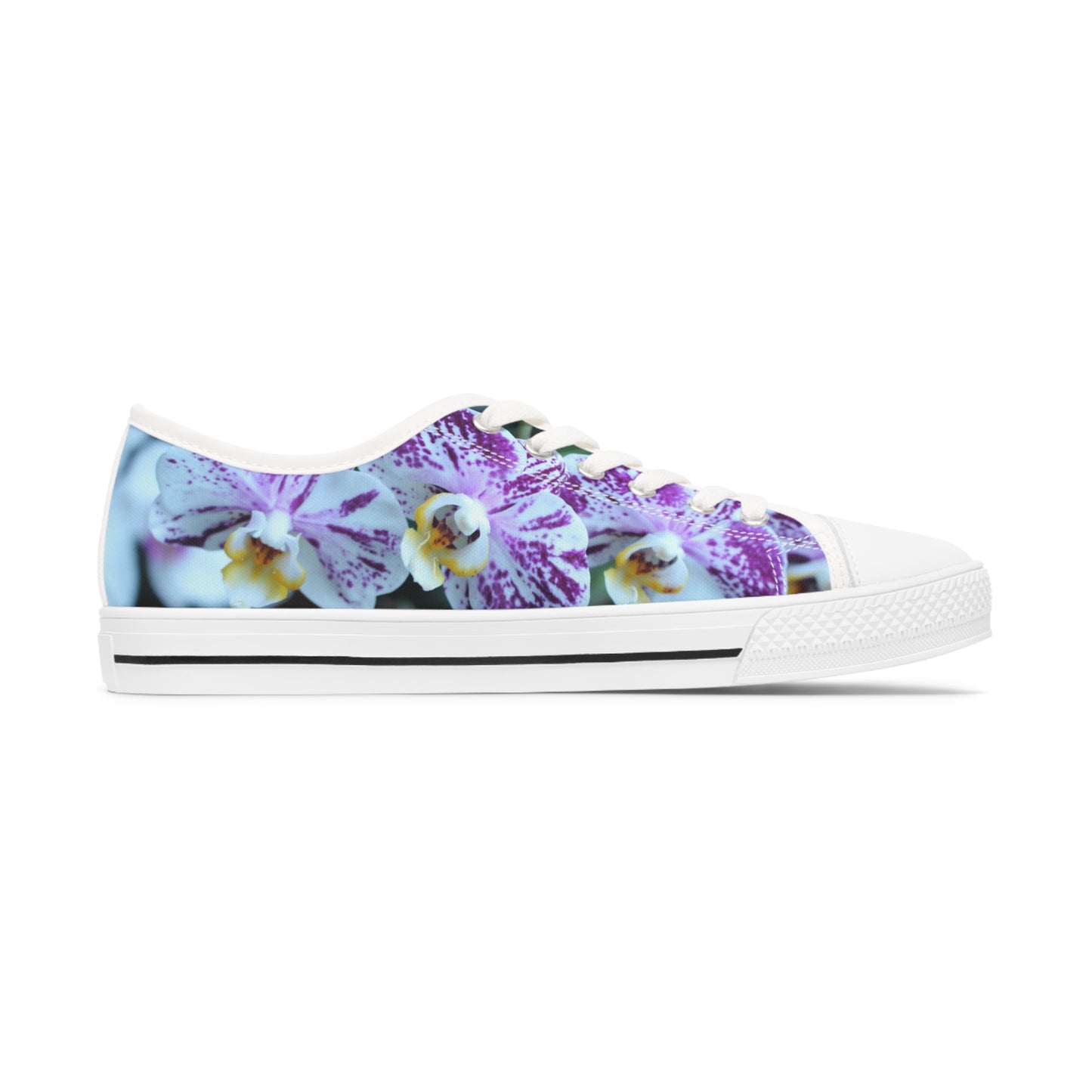 Women's Low Top Sneakers, Orchids, Purple, Flower