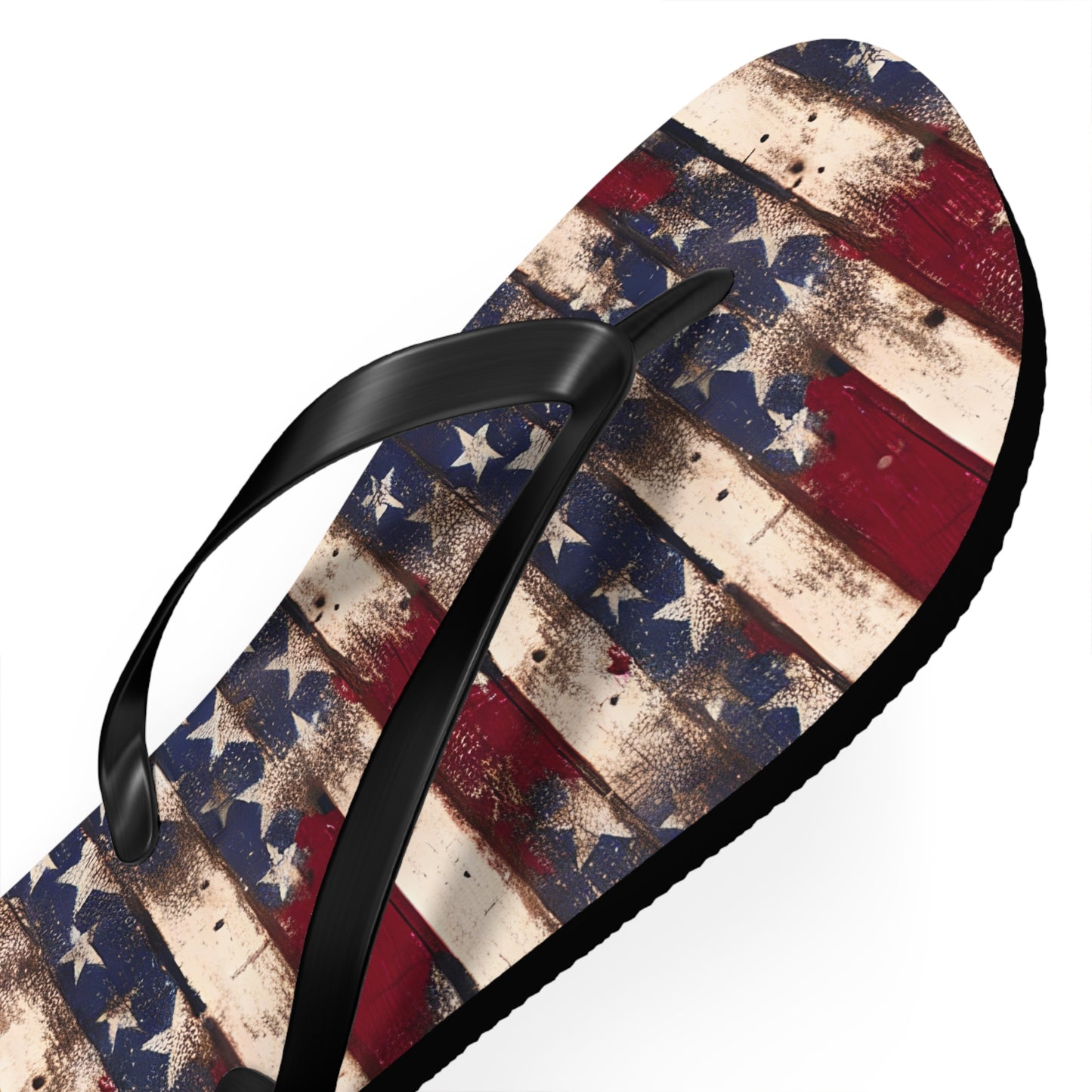 Distressed Retro Flag Flip Flops