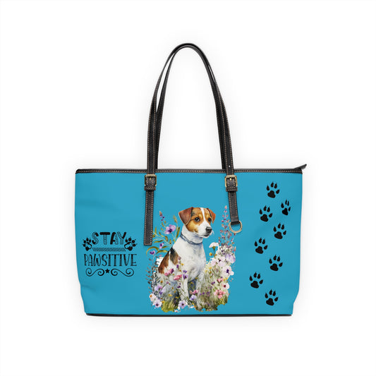 Jack Russell Turquoise Leather Shoulder Bag You had me at Woof Stay Pawsitive