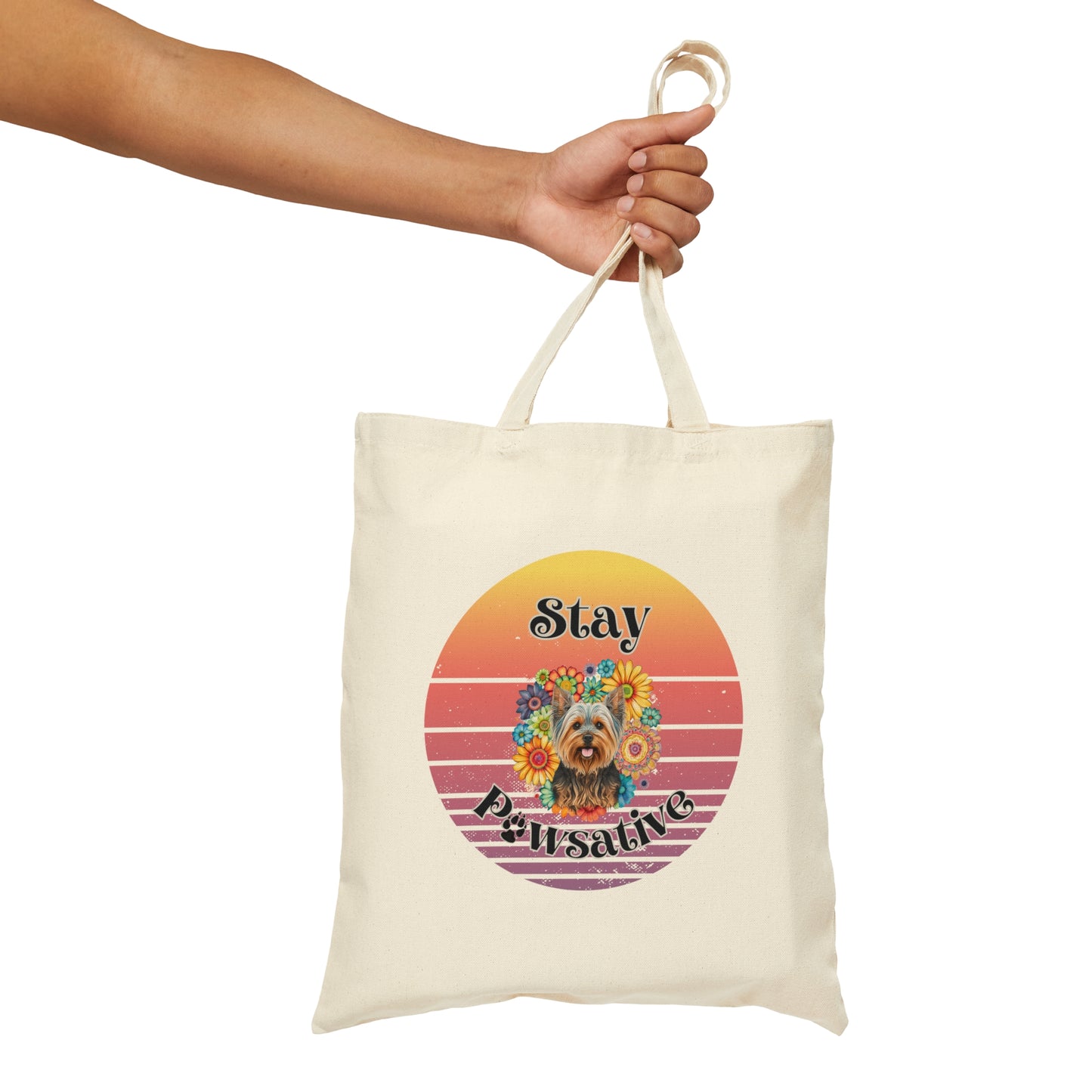 Yorkie Cotton Canvas Tote Bag Yorkshire Terrier bag