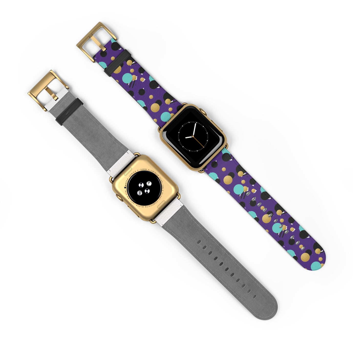 Turquoise Black Gold Polka Dot Purple Apple Watch Band