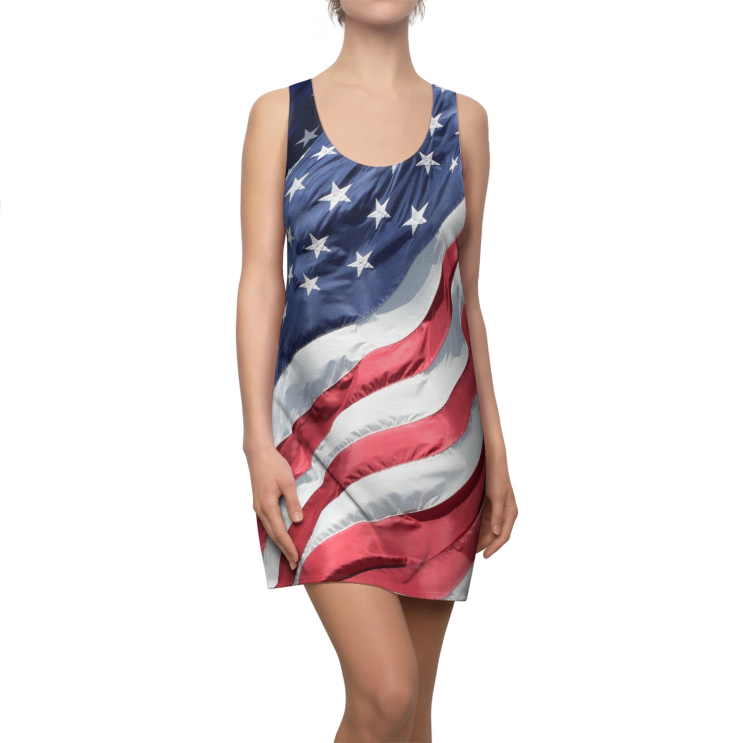 American flag dress Women's Racerback Dress Patriotic