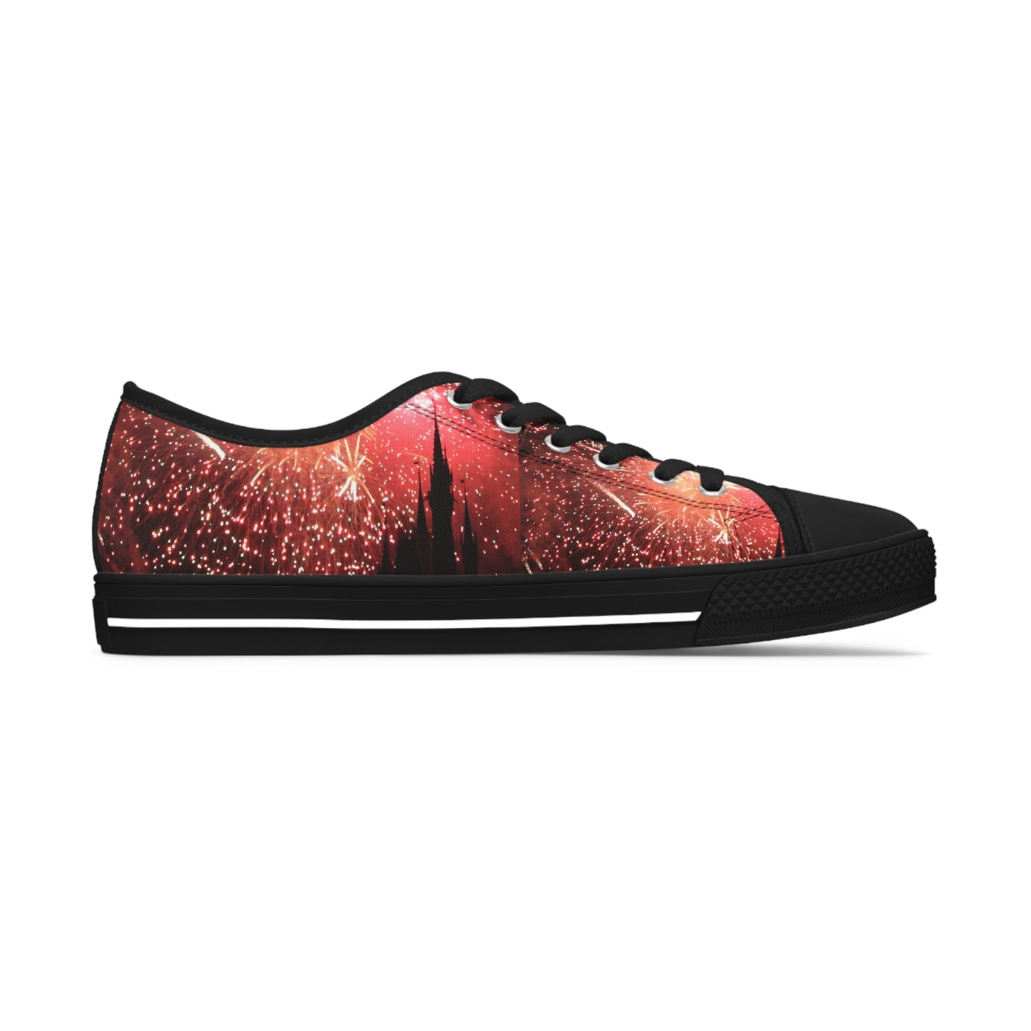 Women's Low Top Sneakers, castle, fireworks