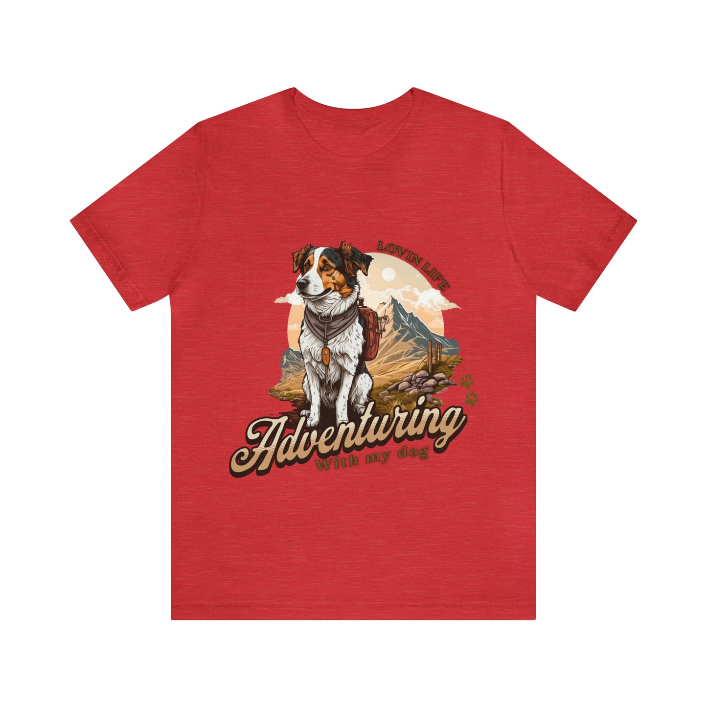 Adventuring with my Dog Short Sleeve Tee, Vintage Outdoor theme