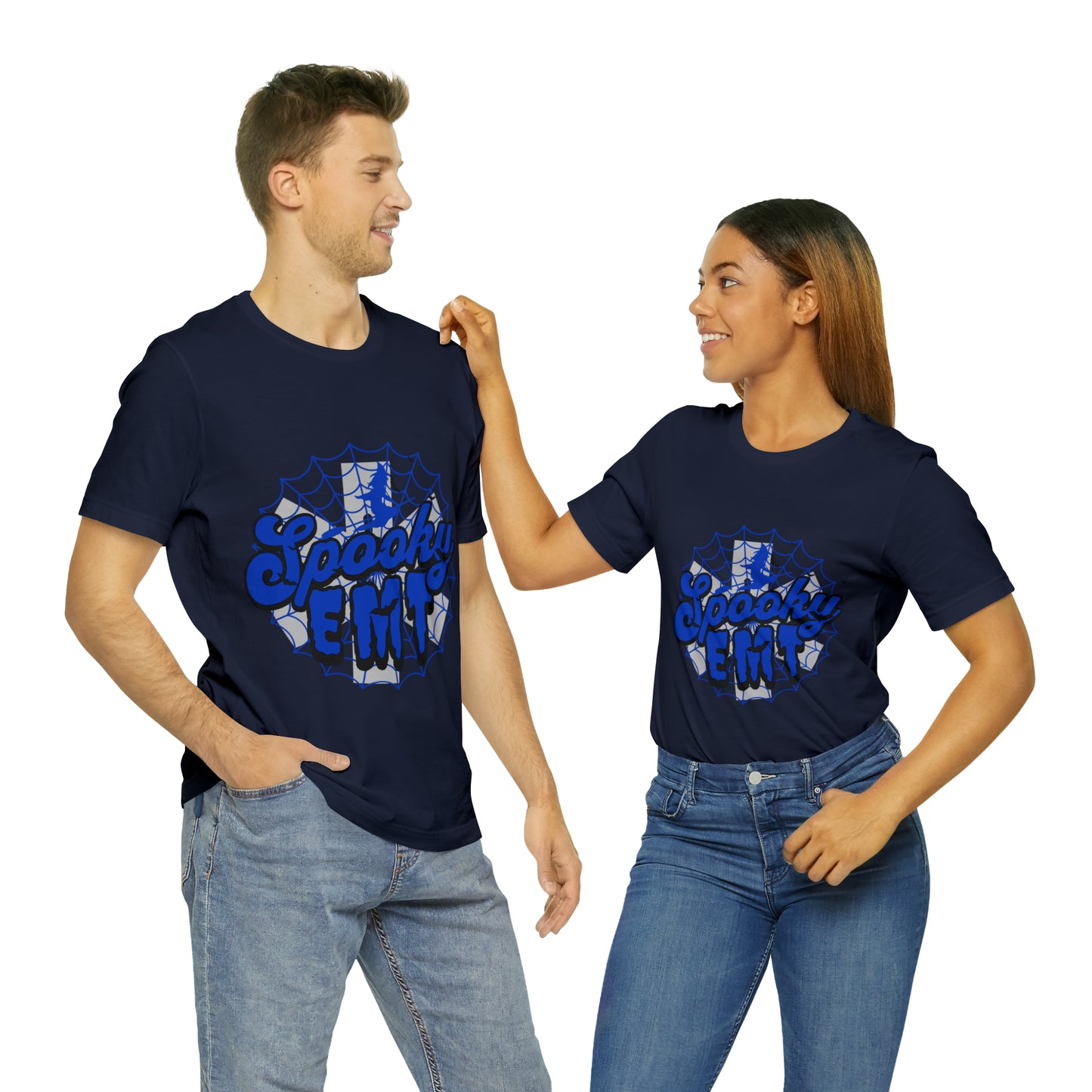 Fun Halloween EMT T-shirt, Blue Spooky EMT shirt, EMT shirt, Halloween shirt,