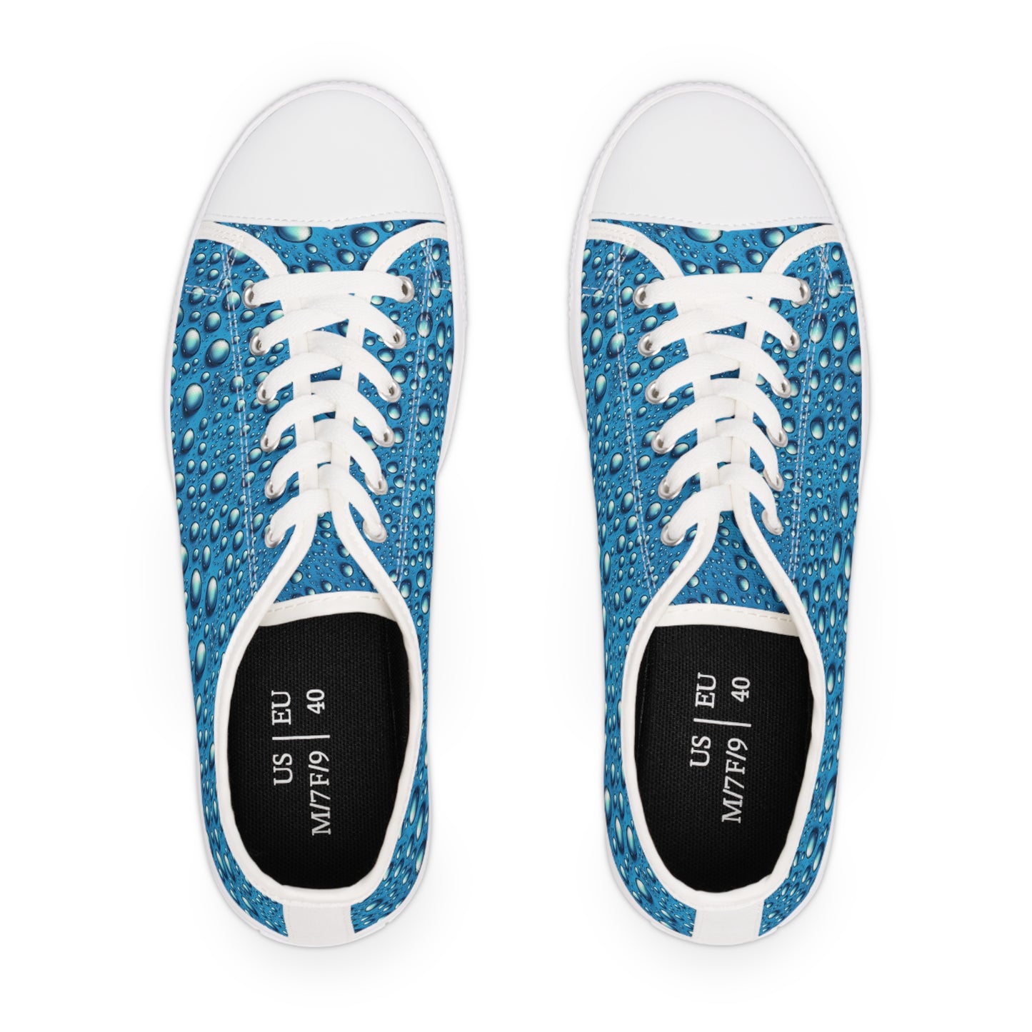 Water Droplet Print Women's Low Top Sneakers