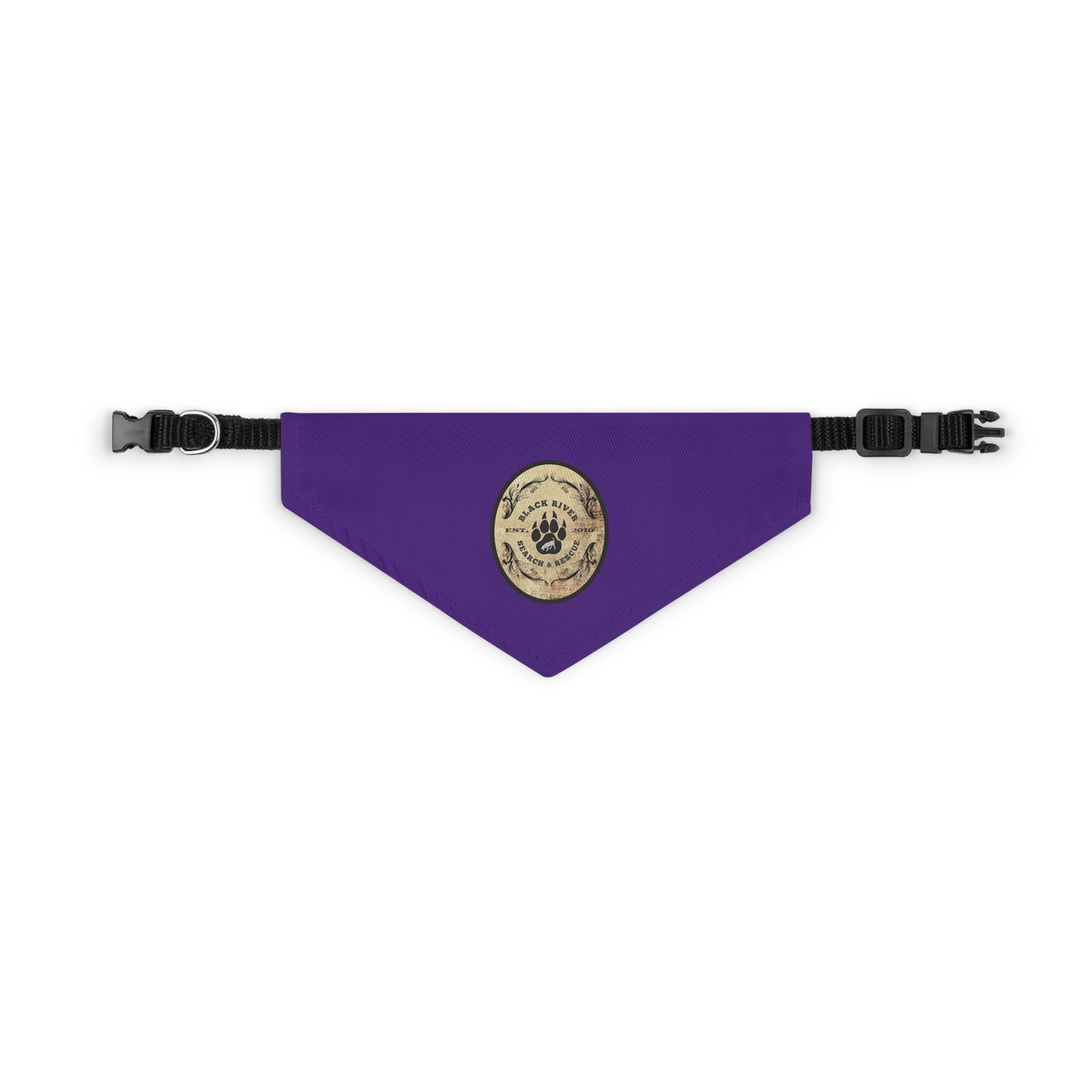 Purple Black River Search & Rescue Logo Pet Bandana Collar